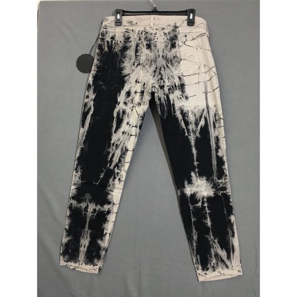 NWT Siwy Jean Womens Hannah Fascination Size 32 Tie Dye Black/Cream Low Rise - Picture 7 of 14